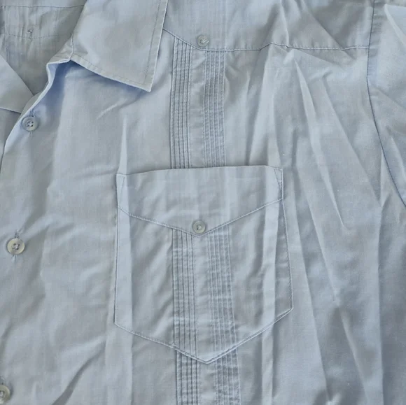 Romani Light Blue Short-Sleeve Button-Up Shirt - 2X - Picture 3 of 5